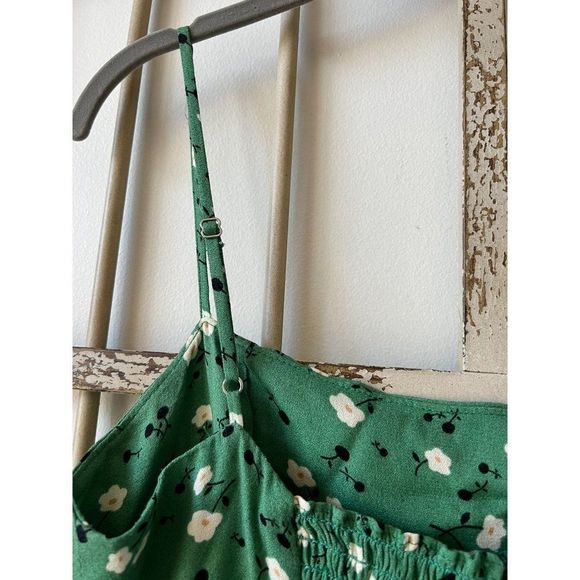 Reformation Sam Pico Green Floral Bodycon Stretch Mini Dress - Picture 7 of 9